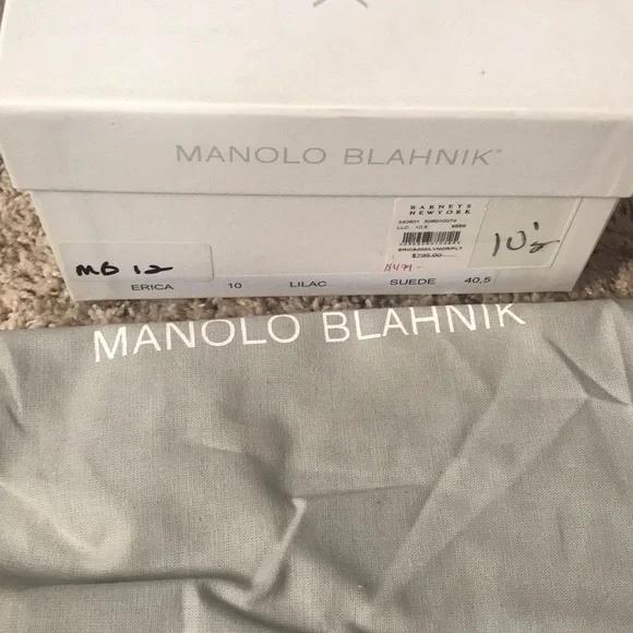 Manolo Blahnik Erica Lilac Suede Loafer 10.5 - Picture 7 of 8